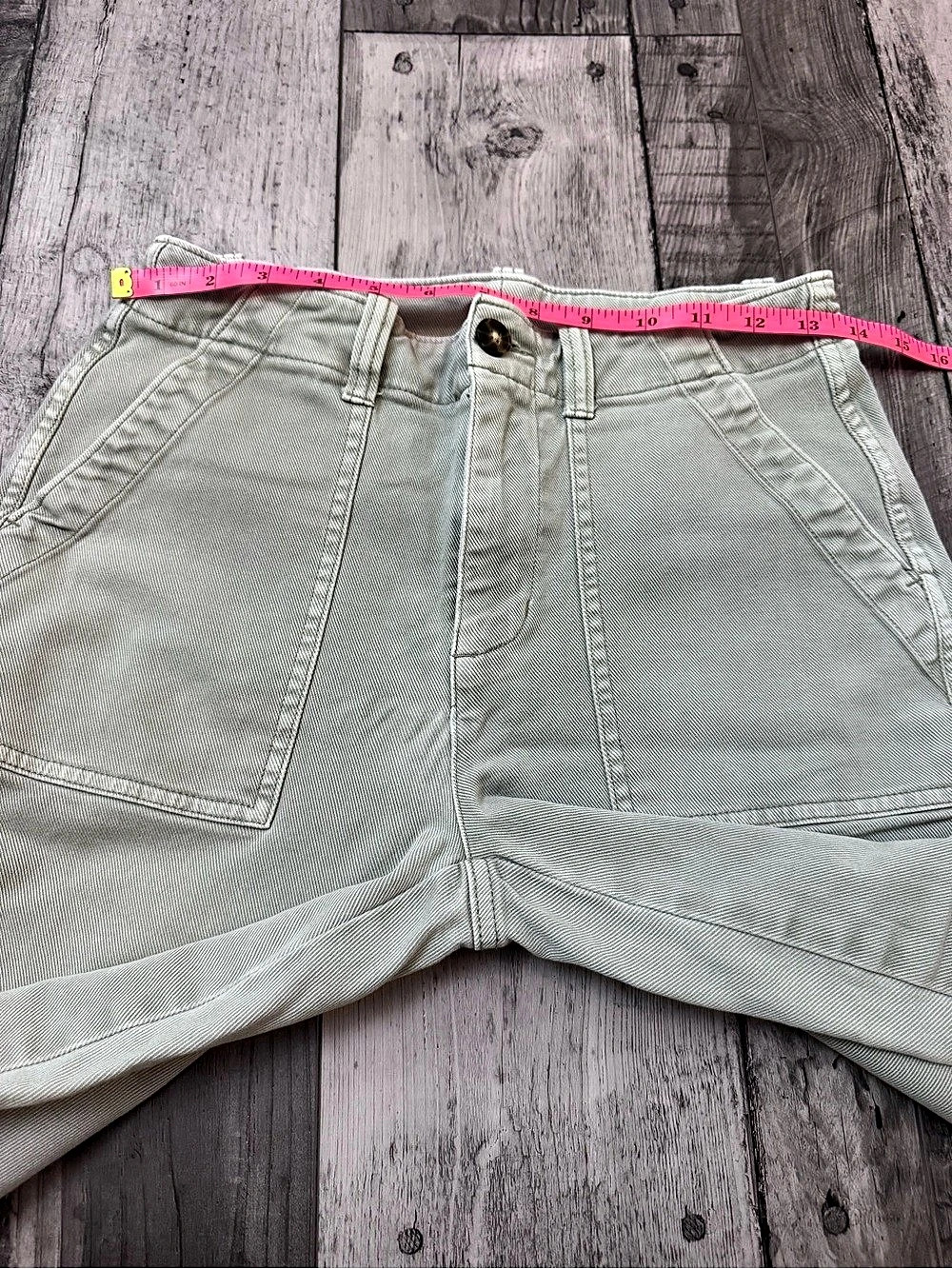 FAHERTY Women's Washed Sea Blue Green Utility Pants Minimalist Quiet Luxury 27 - Picture 6 of 9